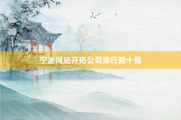 宁波网站开拓公司排行前十强