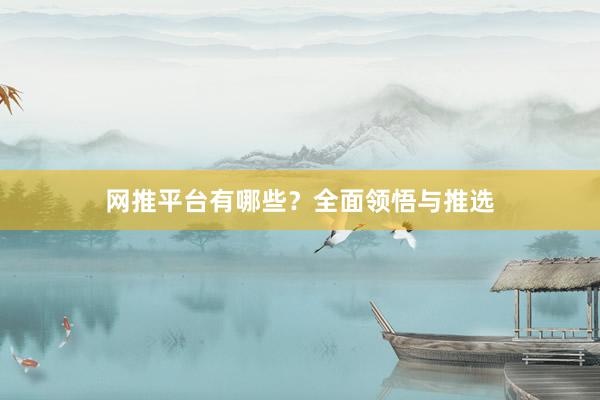 网推平台有哪些？全面领悟与推选